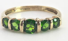 Load image into Gallery viewer, 2549: Vintage 9ct Gold Green Diopside Stacker/Hal Eternity Ring

