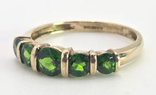 Load image into Gallery viewer, 2549: Vintage 9ct Gold Green Diopside Stacker/Hal Eternity Ring
