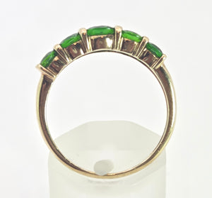 2549: Vintage 9ct Gold Green Diopside Stacker/Hal Eternity Ring