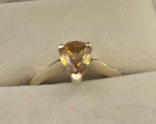Load image into Gallery viewer, 0614: Vintage 9ct Gold Rare Pear Cut Natural Yellow Diamond (1.12ct) Ring
