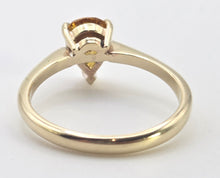 Load image into Gallery viewer, 0614: Vintage 9ct Gold Rare Pear Cut Natural Yellow Diamond (1.12ct) Ring
