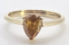 Load image into Gallery viewer, 0614: Vintage 9ct Gold Rare Pear Cut Natural Yellow Diamond (1.12ct) Ring
