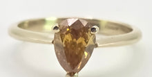Load image into Gallery viewer, 0614: Vintage 9ct Gold Rare Pear Cut Natural Yellow Diamond (1.12ct) Ring
