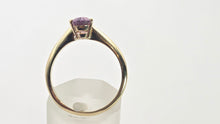 Load image into Gallery viewer, 0612: Vintage 9ct Gold Pear Cut Purple Padparadscha Sapphire (1.09ct) Solitaire Ring
