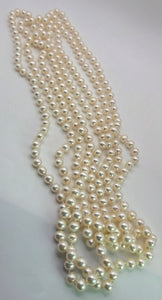 2612 Vintage Tiffany & Co Ziegfeld Freshwater Pearls Silver Necklace -Extra Long- 280cm