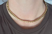 Load image into Gallery viewer, 0613: Vintage: Italian 18ct Gold Geometric Flat Link Choker Necklace- 52 Grams
