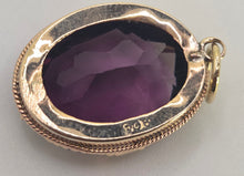 Load image into Gallery viewer, 2334 Vintage Heavy 9ct Amethyst Oval Pendanmt
