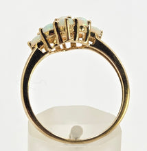 Load image into Gallery viewer, 2539: Vintage Petite 9 Cabochon Cut White Opals Flower Head Ring
