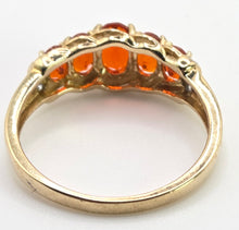 Load image into Gallery viewer, 2545; Vintage 9ct Gold Fire Opals Diamonds Dress Ring

