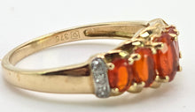 Load image into Gallery viewer, 2545; Vintage 9ct Gold Fire Opals Diamonds Dress Ring
