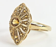 Load image into Gallery viewer, 2547: 9ct Gold 15 Yellow Citrines Art Deco Style Sunburst Ring
