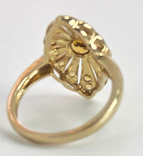 Load image into Gallery viewer, 2547: 9ct Gold 15 Yellow Citrines Art Deco Style Sunburst Ring
