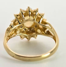 Load image into Gallery viewer, 2564: Vintage 9ct Gold 15 White Opals 12 Diamonds Cluster Ring
