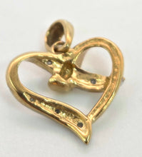 Load image into Gallery viewer, 0110: Vintage: Petite 9ct Gold Natural Diamonds Heart-Shaped Pendant
