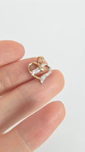 Load image into Gallery viewer, 0110: Vintage: Petite 9ct Gold Natural Diamonds Heart-Shaped Pendant
