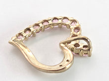 Cargar imagen en el visor de la galería, 0145: Vintage: 9ct Gold Morganites Diamonds Heart-Shaped Pendant
