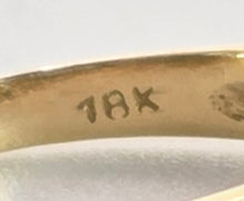 Load image into Gallery viewer, 2378: Vintage; 18ct Gold Blue Sapphires Diamonds Dress/ Stacker Ring
