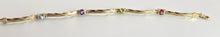 Load image into Gallery viewer, 2381: Vintage: 9ct Gold Multi-Gem Ribbon Link Bracelet (18cm)
