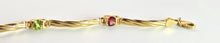 Load image into Gallery viewer, 2381: Vintage: 9ct Gold Multi-Gem Ribbon Link Bracelet (18cm)
