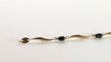 Load image into Gallery viewer, 2382: Vintage: 9ct Gold Blue Sapphires Natural Diamonds Link Bracelet (18cm)
