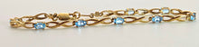 Load image into Gallery viewer, 2383: Vintage: 9ct Gold Swiss Blue Topaz Open Link Bracelet (18cm)

