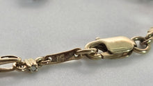 Load image into Gallery viewer, 2383: Vintage: 9ct Gold Swiss Blue Topaz Open Link Bracelet (18cm)
