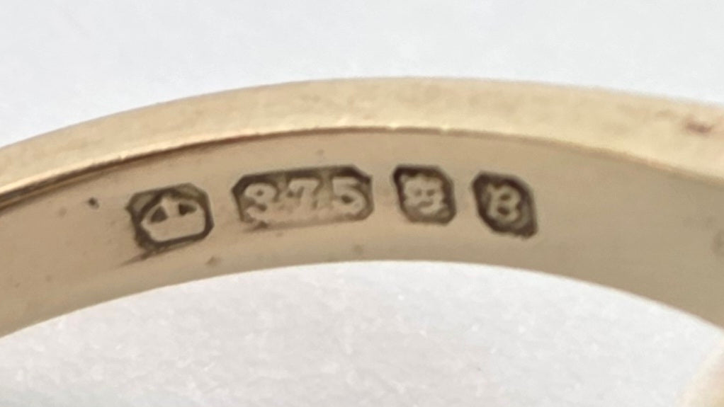 2387- Vintage 9ct Gold large Smokey Quartz Cocktail Ring- From 1976