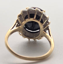 Load image into Gallery viewer, 2423: Vintage: 9ct Gold Australian Blue Sapphire Natural diamonds Cluster Ring
