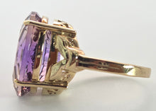 Cargar imagen en el visor de la galería, 2424: Vintage Large 9ct Gold Oval Faceted Ametrine Cocktail Ring
