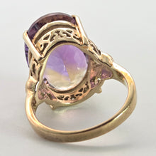 Cargar imagen en el visor de la galería, 2424: Vintage Large 9ct Gold Oval Faceted Ametrine Cocktail Ring
