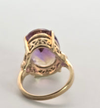 Cargar imagen en el visor de la galería, 2424: Vintage Large 9ct Gold Oval Faceted Ametrine Cocktail Ring
