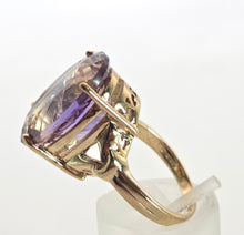 Cargar imagen en el visor de la galería, 2424: Vintage Large 9ct Gold Oval Faceted Ametrine Cocktail Ring
