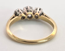 Load image into Gallery viewer, 0149Vintage: 18ct Gold Platinum Setting Round Brilliants Cut Diamonds (0.57ct) Trilogy Ring
