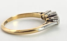 Load image into Gallery viewer, 0149Vintage: 18ct Gold Platinum Setting Round Brilliants Cut Diamonds (0.57ct) Trilogy Ring
