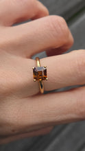 Load image into Gallery viewer, 2490 Vintage: Rare 9ct Gold Square Cut Orange Zircon Solitaire Ring
