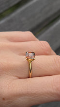 Load image into Gallery viewer, 2490 Vintage: Rare 9ct Gold Square Cut Orange Zircon Solitaire Ring
