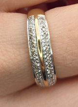 Load image into Gallery viewer, 6188 Vintage: 9ct Gold 26 Natural Sparkling Diamonds Stacker/Dress Ring
