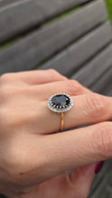 Load image into Gallery viewer, 2498 Vintage: 9ct Gold Australian Sapphira 20 Diamonds Diana Style Cluster Ring- From 1986
