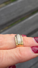 Load image into Gallery viewer, 0433: Vintage: 9ct Gold Champagne &amp; White Diamonds Dress Ring- 52 natural diamonds, Fabulous
