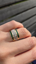 Load image into Gallery viewer, 2455 Vintage: 9ct Gold Art Deco Style Emeralds Diamonds Dress Ring
