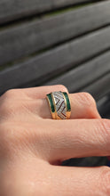 Load image into Gallery viewer, 2455 Vintage: 9ct Gold Art Deco Style Emeralds Diamonds Dress Ring
