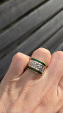 Load image into Gallery viewer, 2455 Vintage: 9ct Gold Art Deco Style Emeralds Diamonds Dress Ring
