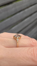 Load image into Gallery viewer, 2223 Vintage: 9ct Gold Square Cut Peridot 6 Natural Diamonds Dress Ring
