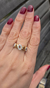 2240 Vintage: 9ct Gold Openwork 29 Natural Diamonds (0.33ct)  Dress Ring