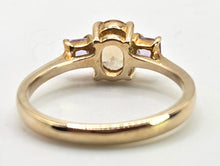 Load image into Gallery viewer, 1246: Vintage 9ct Gold Citrine &amp; Amethyst 3-Stone Straight Ring
