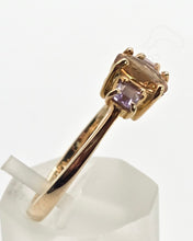 Load image into Gallery viewer, 1246: Vintage 9ct Gold Citrine &amp; Amethyst 3-Stone Straight Ring
