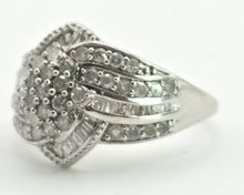 Load image into Gallery viewer, 2554: Vintage: 9ct White Gold 72 Natural Sparkling Diamonds Cocktail Ring
