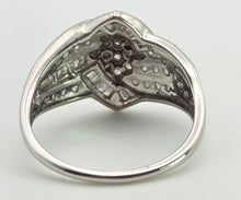 Load image into Gallery viewer, 2554: Vintage: 9ct White Gold 72 Natural Sparkling Diamonds Cocktail Ring
