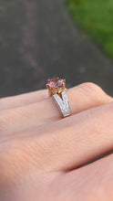 Load image into Gallery viewer, 2484 Vintage: 9ct Gold Round Cut Pink Morganite 40 Natural Sparkling Diamomds
