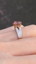 Load image into Gallery viewer, 2484 Vintage: 9ct Gold Round Cut Pink Morganite 40 Natural Sparkling Diamomds
